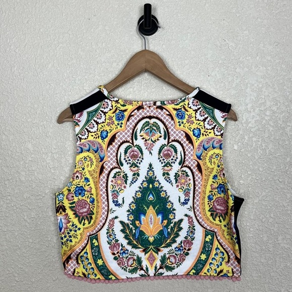 MSGM Paisley Print Pom Pom Crop Top Womens size 44 (10/L) Rare Made in Italy - Picture 5 of 11